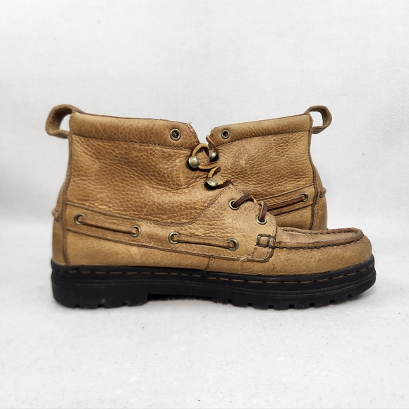 Women's Justin Lite Brown Lace Up Leather Western Chukka Boots L0995 Size 7.5 M - Picture 2 of 9